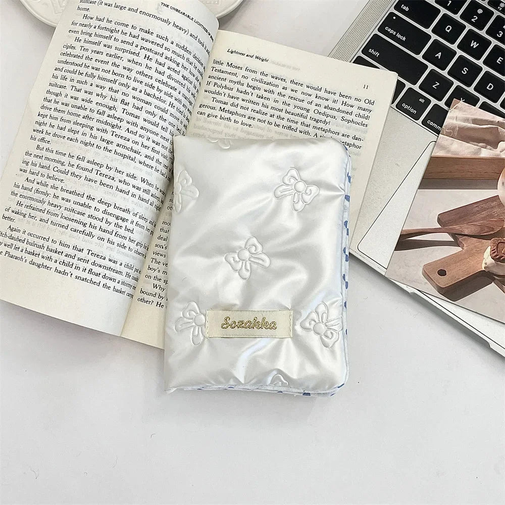 Bow Knot Women Girl Korean Ins Certificates Passport Wallet Travel Multi Functional Document Card Passport Cover Storage Bags