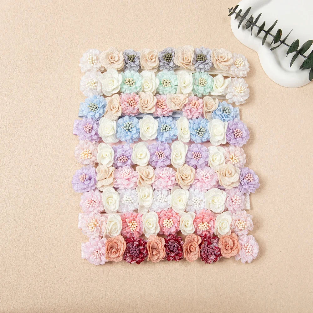 Charming Flower Baby Girl Headband Elastic Nylon Hair Band for Newborns Toddlers Soft Kids Turban Baby Hair Accessories for Girl