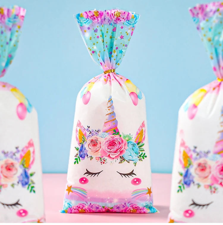 25/50/100pcs Unicorn Candy Bags Gift Packing Bags Birthday Party Decor Gift Bag for Guest Girl Birthday Supplies Baby Shower