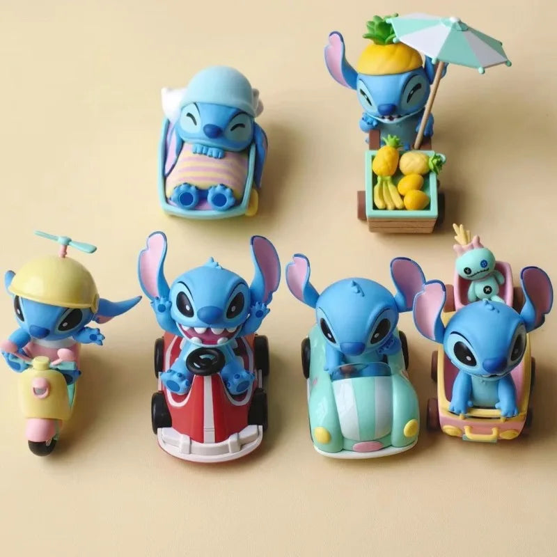 Stitch Lilo and Stitch Cartoon Cute 3D Doll Summer Beach Series Desktop Ornaments Car  Decoration Birthday  Gifts for Friends