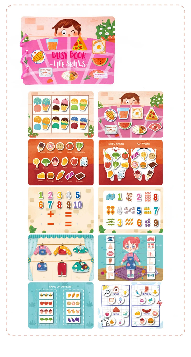 Montessori Busy Book For Kids 2 3 4 Years Preschool Kids Learning Toys Toddlers Activity Book Montessori Baby Toys Book