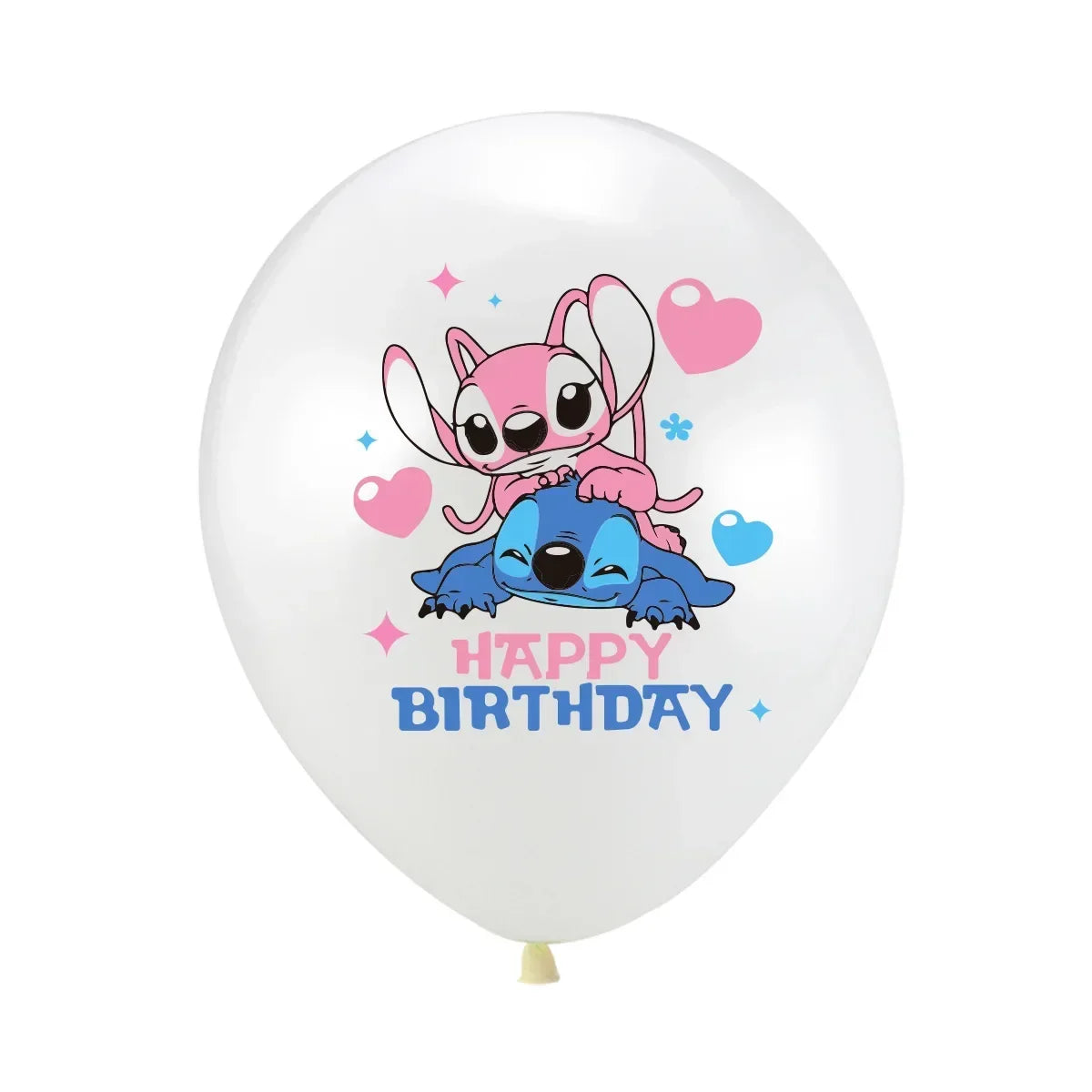 1Set Stitched Latex Balloons Banner Baby Shower Toy Cake Topper Happy Birthday Boy Girl Lilo Stitch Ballons Party Decor Supplies