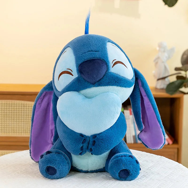 New Blue Pink Lilo & Stitch Hug The Duck Doll Cartoon Angel Plush Toy Cute Anime Soft Stuffed Kawaii Children's Birthday Gift