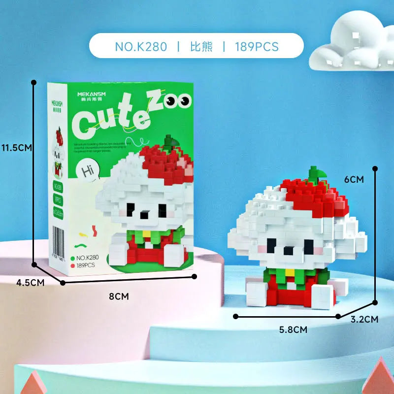 Cat Animal Brick Toy for Children Girls 8 To 10 Years Old Birthday Gifts Construction Block Set Mini Building Blocks Educational