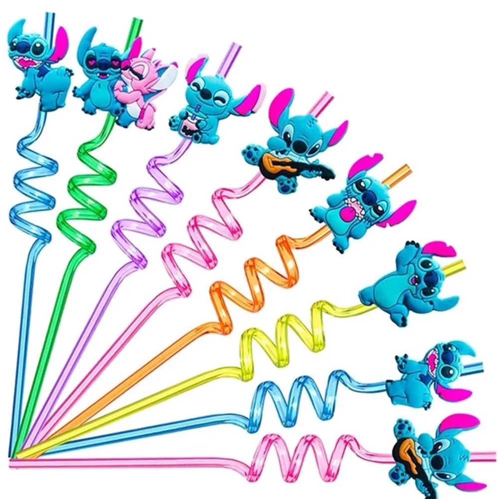 Lilo Stitch Party Gift Supplies Slapping Bracelets Reusable Drinking Straws Stamp Paper Bags Stickers Ring Birthday Party Decora