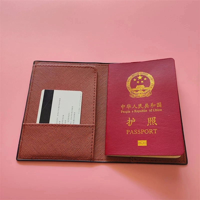 Flower and Plants Passport Cover PU Leather Travel Passport Holder for Girls Business Card Case Plane Ticket Card Holders Women