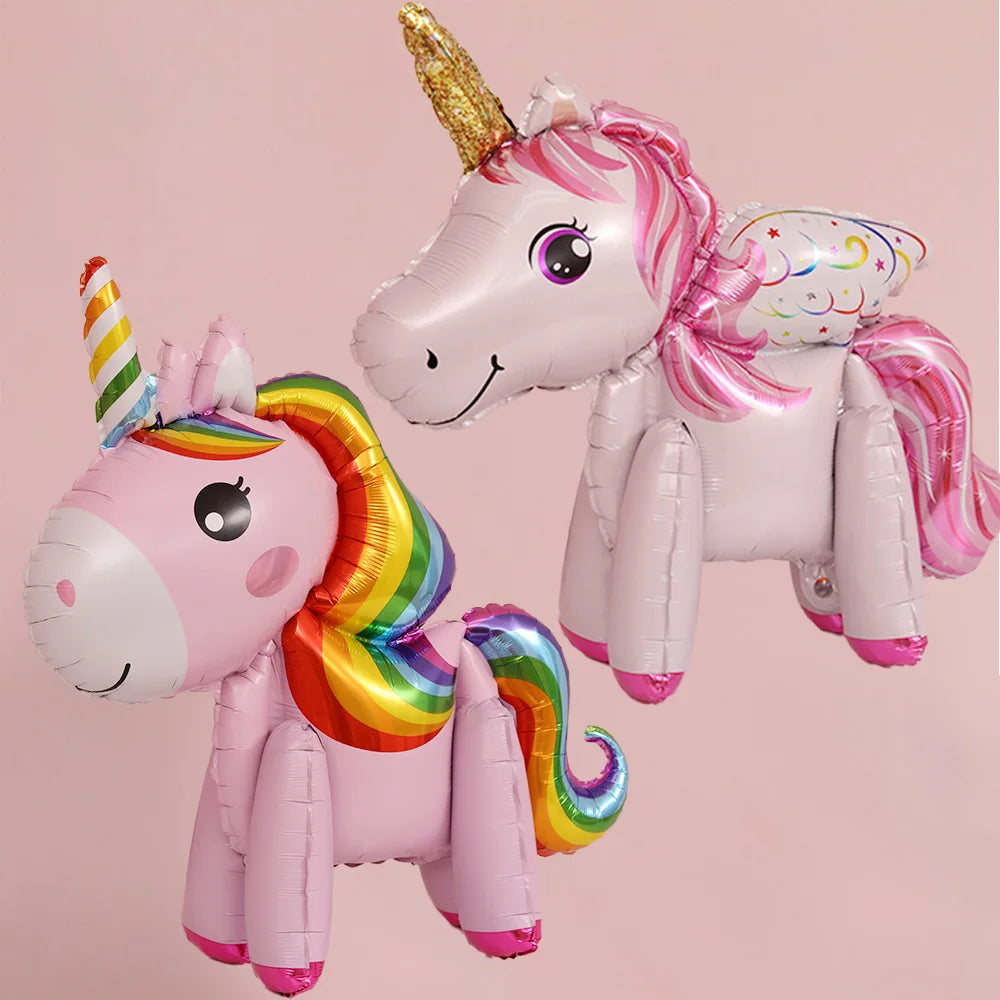 Baby Shower 3D Giant Unicorn Balloon Inflatable Rainbow Horse Balloons Kid Toy Unicorn Birthday Party Decoration Ballon Supplies
