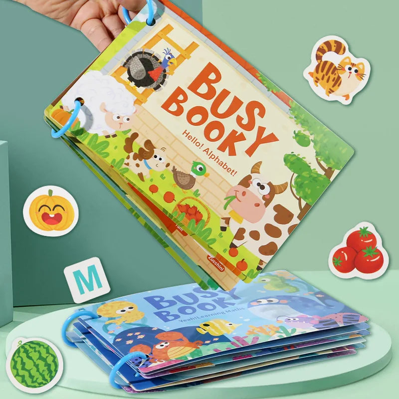 Montessori Children Busy Book My First Quiet Book Paste Early Learning Education Toys Children Matching Game For Kids 2 3 Years