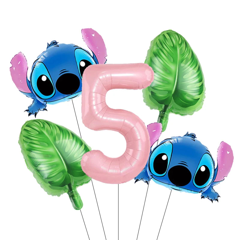 Lilo Stitch 32inch Number Foil Balloons Stitch Birthday Party Supplies Children Balloons Baby Shower Decoration Supplies