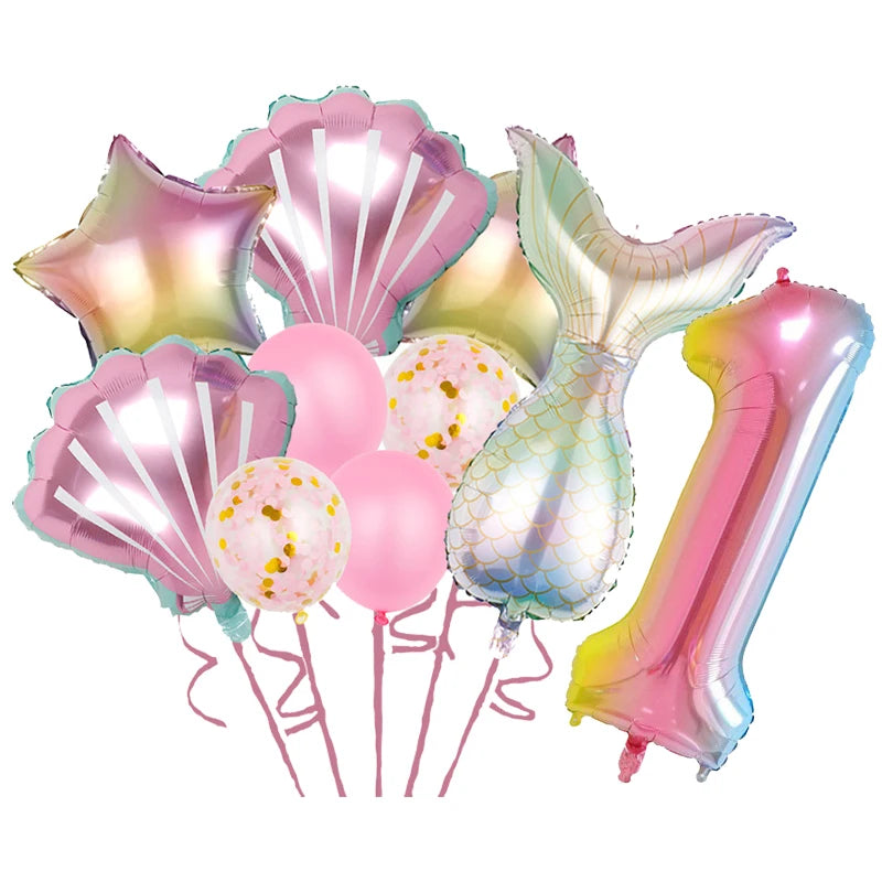 Mermaid Princes Birthday Party Decorations Disposable Tableware Gif Bag Foil Balloon Backdrop Decor Baby Shower Party Supplies