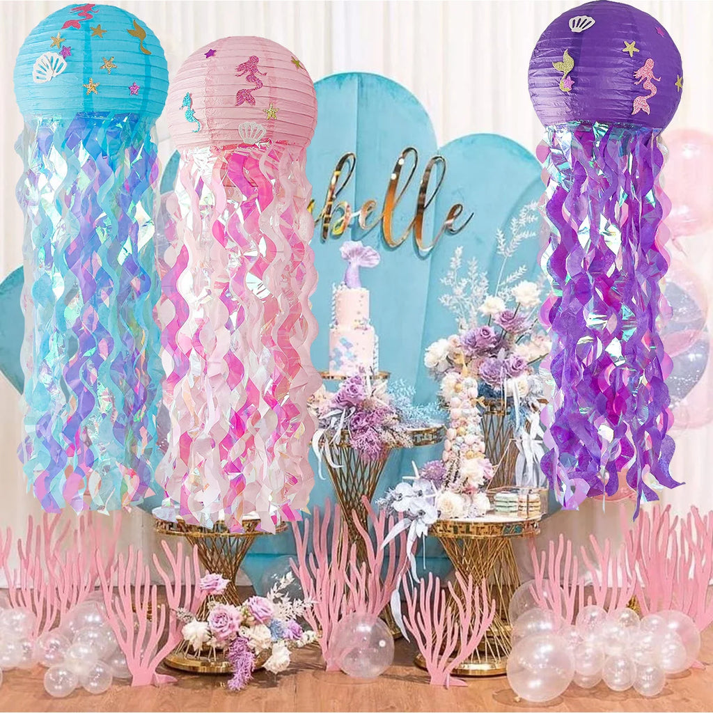 Mermaid Birthday Balloons Set 32inch Purple Number Shell Foil Ballon Girls Happy Little Mermaid 1st 2nd 3rd 4th Birthday Balloon
