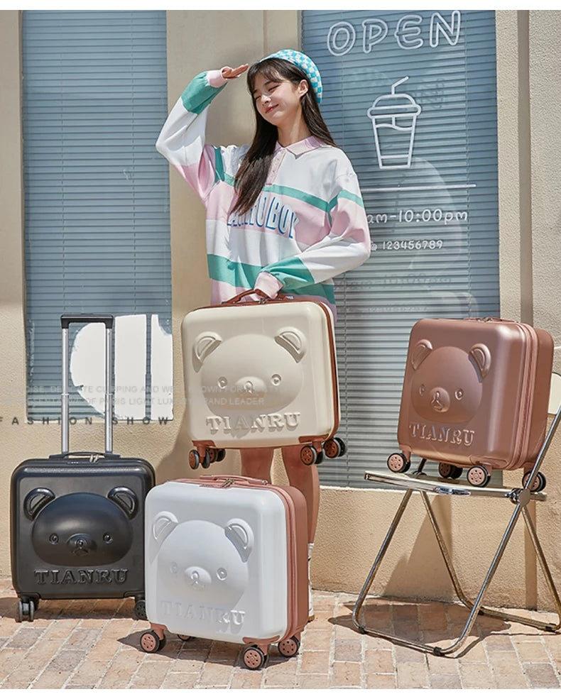 Hot!New Kids cartoon suitcase with handbag 20 inch girls trolley suitcase Travel luggage boys fashion rolling luggage