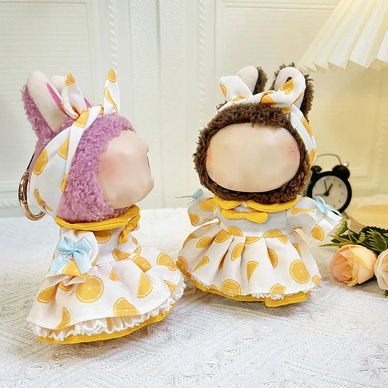 Cute Mini Plush Doll'S Clothes Outfit Only Clothing Accessories For 17cm Labubu Dolls Sweater Hoodie Clothing DIY Kids Gifts
