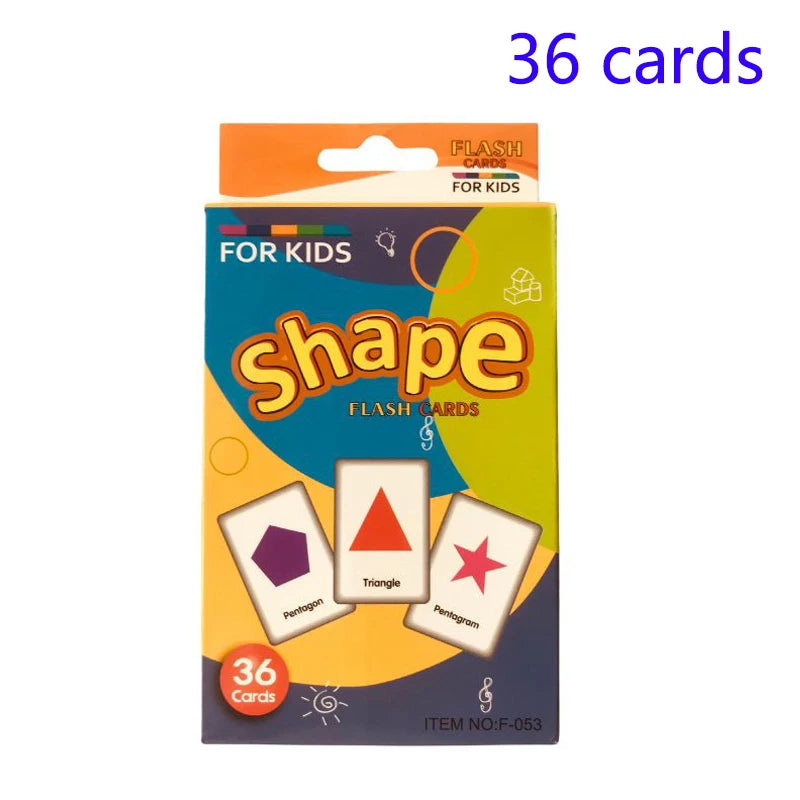 36pcs Children Cognition Cards Body Parts Animal Fruits Double Side Flashcards Montessori Baby Kids Early Educational Toys Gifts