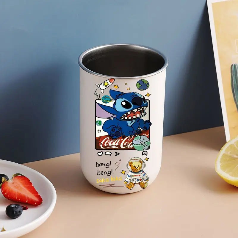 New Lilo & Stitch Cartoon Animation Creative Stainless Steel Mouthwash Cup Fashionable Personality High-Looking Toothbrush Cup