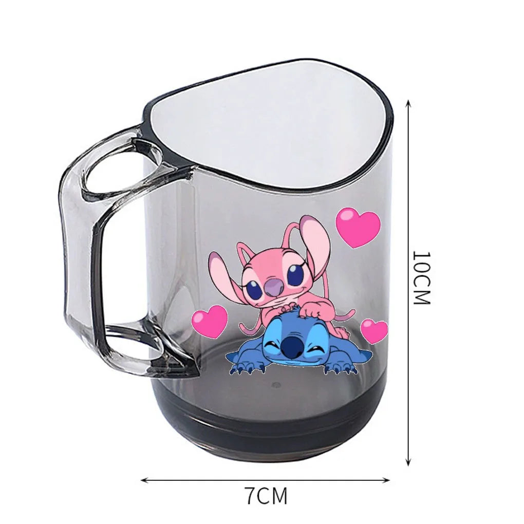 Stitch Lilo and Stitch animation peripheral cartoon printed transparent resin mouthwash and toothbrush cup anti-fall water cup