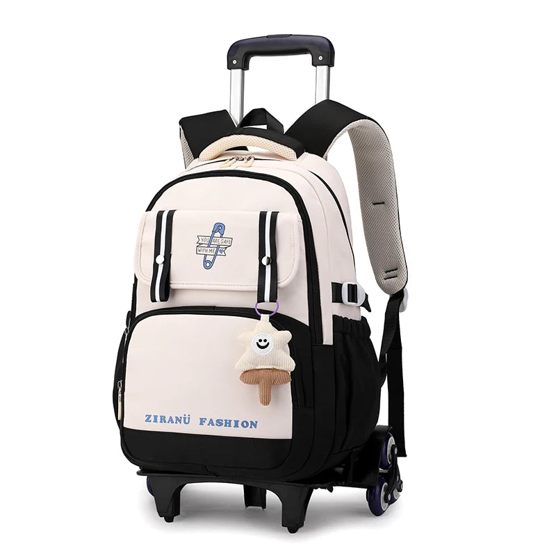 School Backpack with wheels Rolling Backpack for Girls Kids Student Wheeled Backpack Trolley School Bag Travel Trolley Luggage