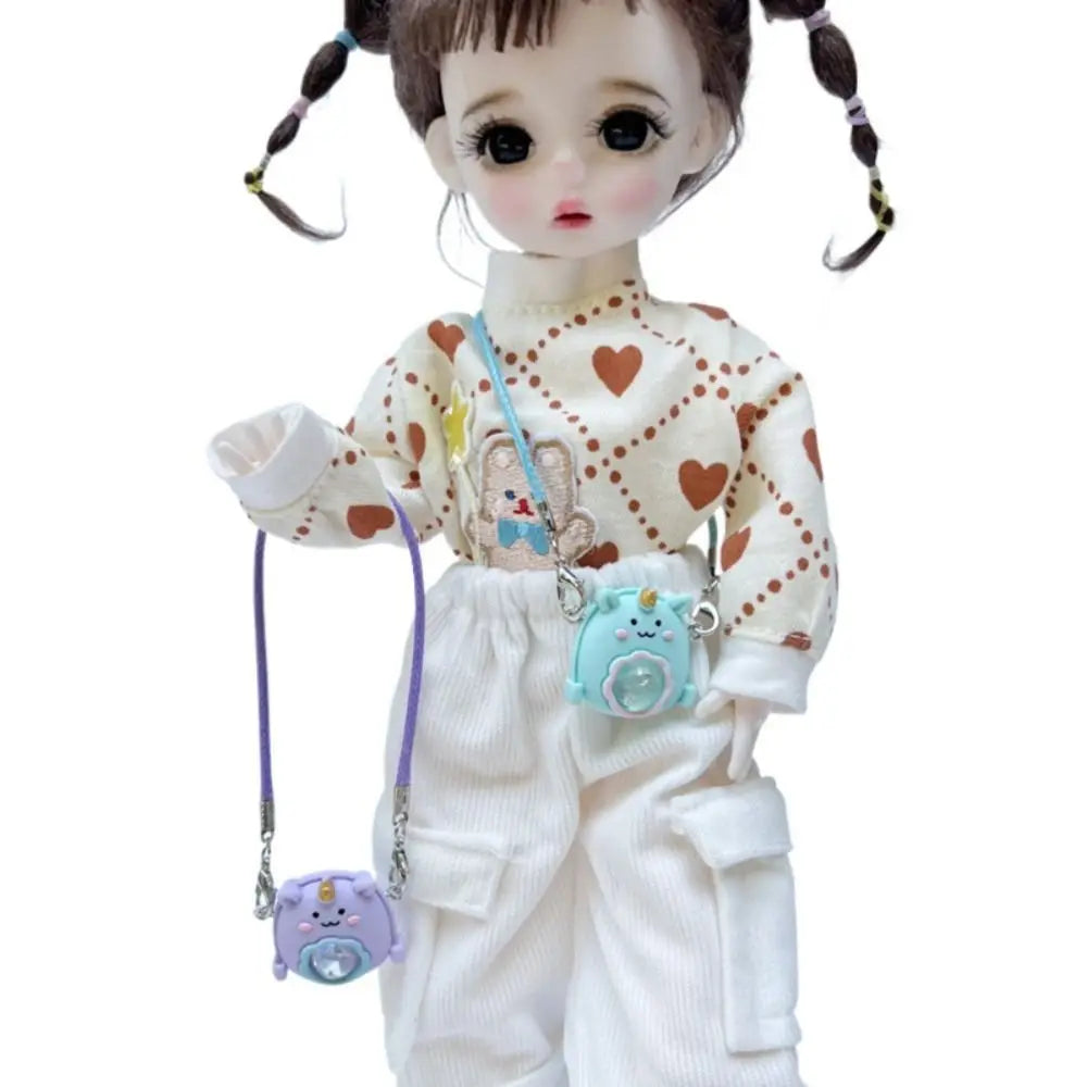 Cartoon Animal Dollhouse Mini Bag Miniature Bag Colorful Doll Shoulder Bag Mini Plastic Cute Plush Doll Bag Bjd Accessories