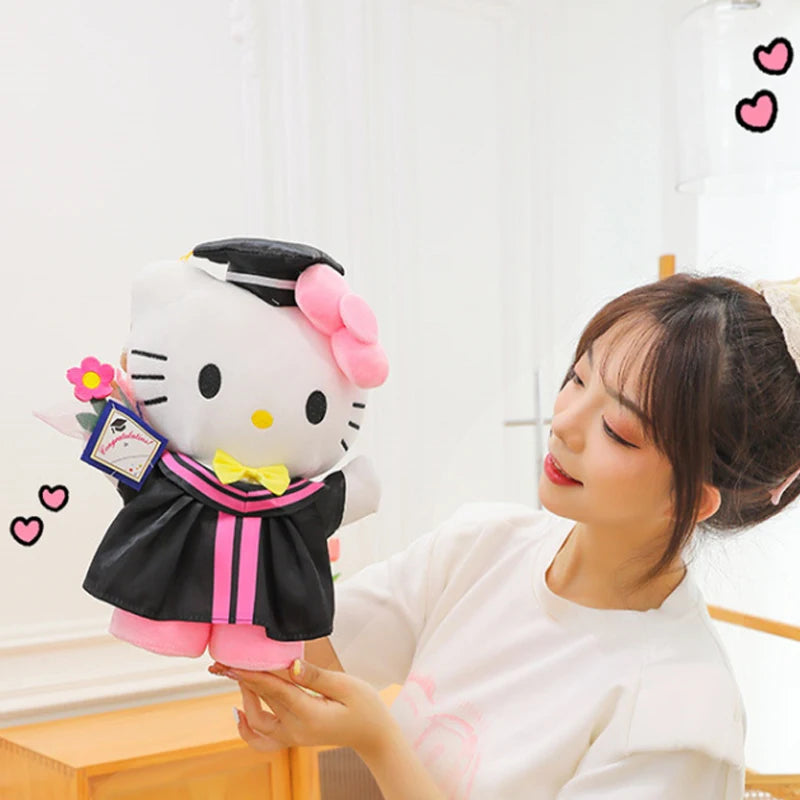 25cm Sanrio Stitch Hello Kitty Graduation Plush Toys Pochacco Soft Tuffed Animals Christmas Birthday Christmas Graduation Gifts
