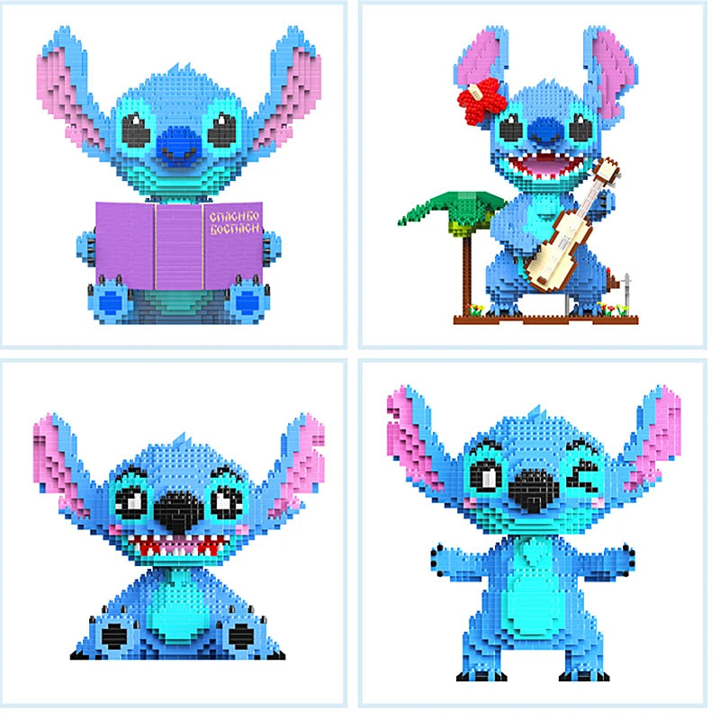 Explosive Stitch Diamond Micro-particle Building Blocks Assembled Toys Creative Guitar Holding Book Stitch Model Children's DIY