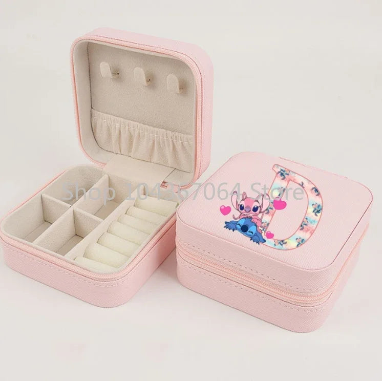 Lilo Stitch Mini Jewelry Storage Box Travel Organizer Jewelry Case Organizer Display Storage Earrings Holder Case Birthday Gifts