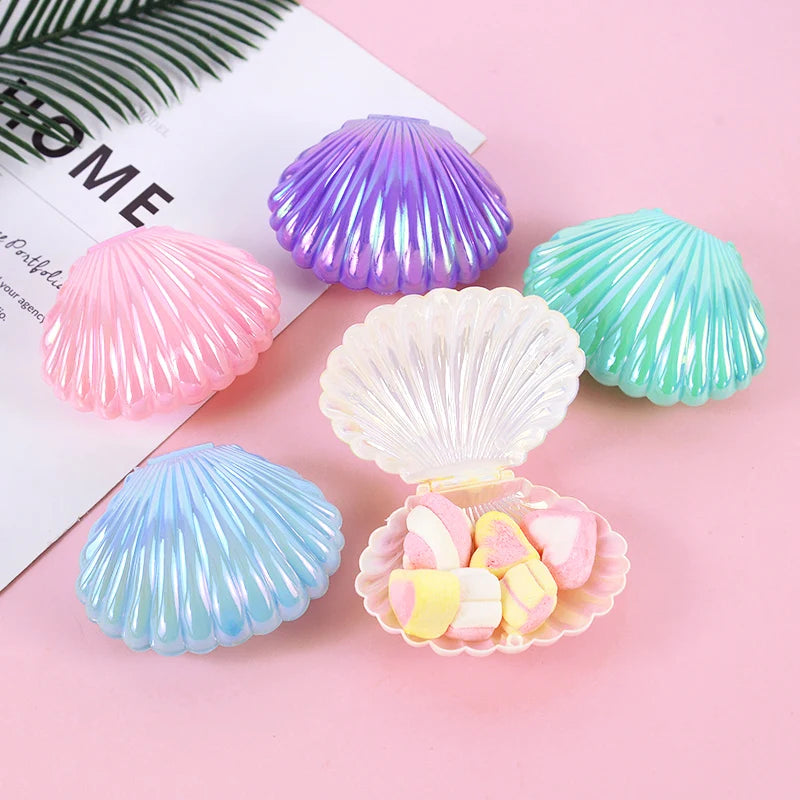 5/10pcs Shell Shaped Candy Gift Box Girls Mermaid Birthday Party Decor Wedding Baby Shower Favors Christmas Jewelry Storage Box