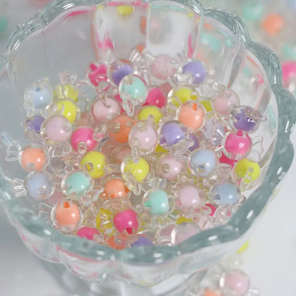 Transparent Candy Beads In Beads For Jewelry Making DIY Kids Hair Accessories Phone Chain Keychain Bracelet Pet Necklace Charms