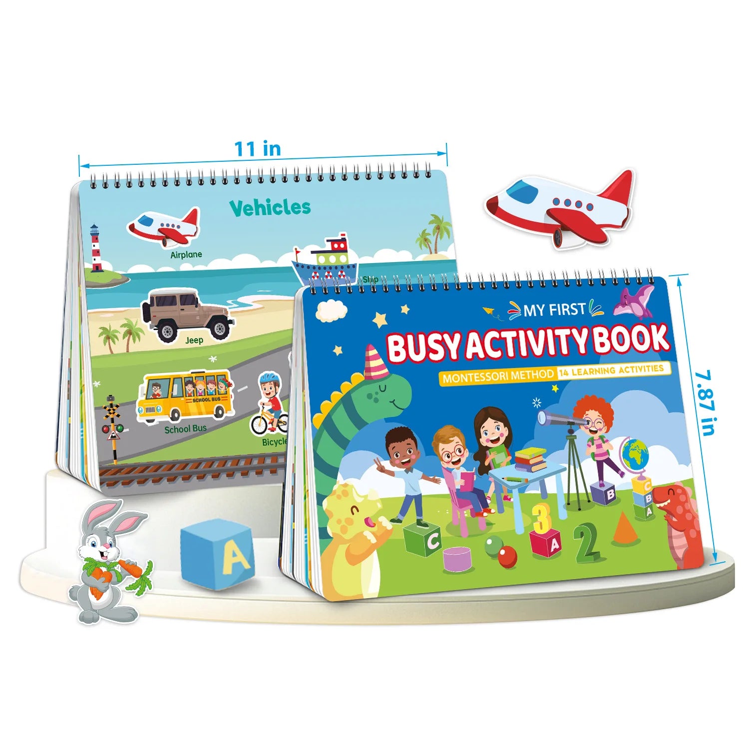 Kids Busy Book Activity Set - Montessori Learning, 14 Themes, Reusable Stickers & Drawing, Gift Box - Early Education Toy