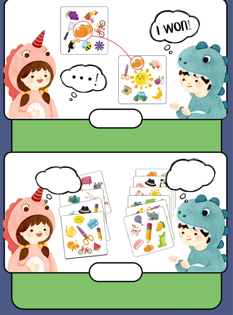 Kids Memory Matching Crazy Cards Toy Parent-child Interactive Cognition Games Early Educational Montessori Logical Thinking Toys