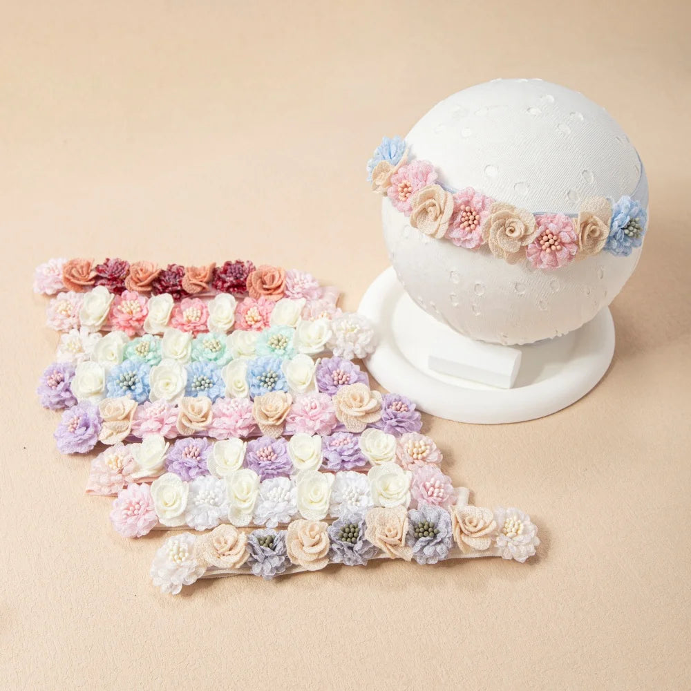 Charming Flower Baby Girl Headband Elastic Nylon Hair Band for Newborns Toddlers Soft Kids Turban Baby Hair Accessories for Girl