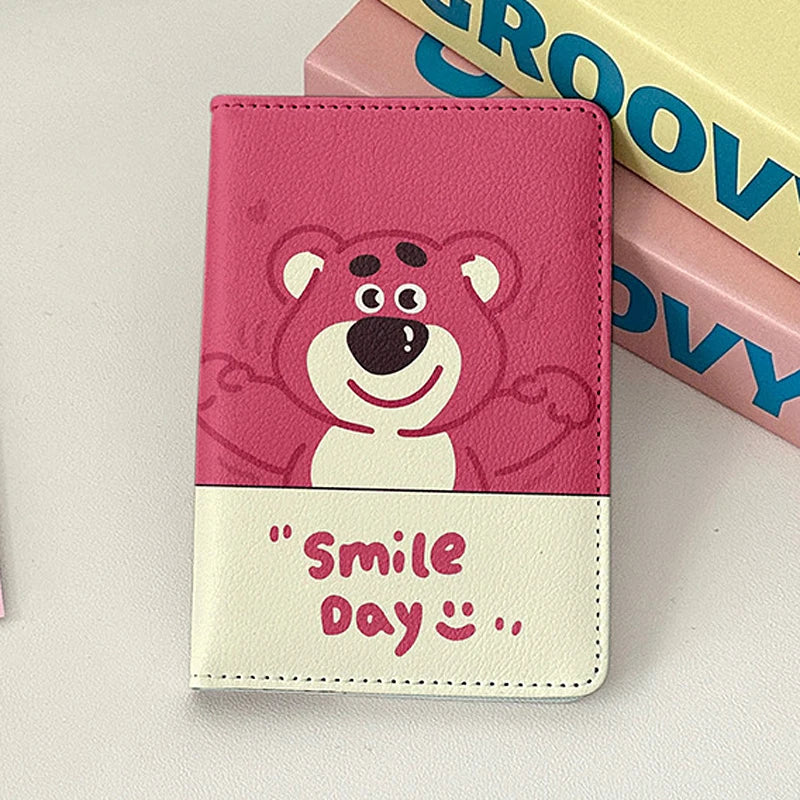 Cute Panda Passport Cover Girl Cartoon Pink Bear Bank Credit Card Passport Holder Case Women Travel Accessories Passport Wallet