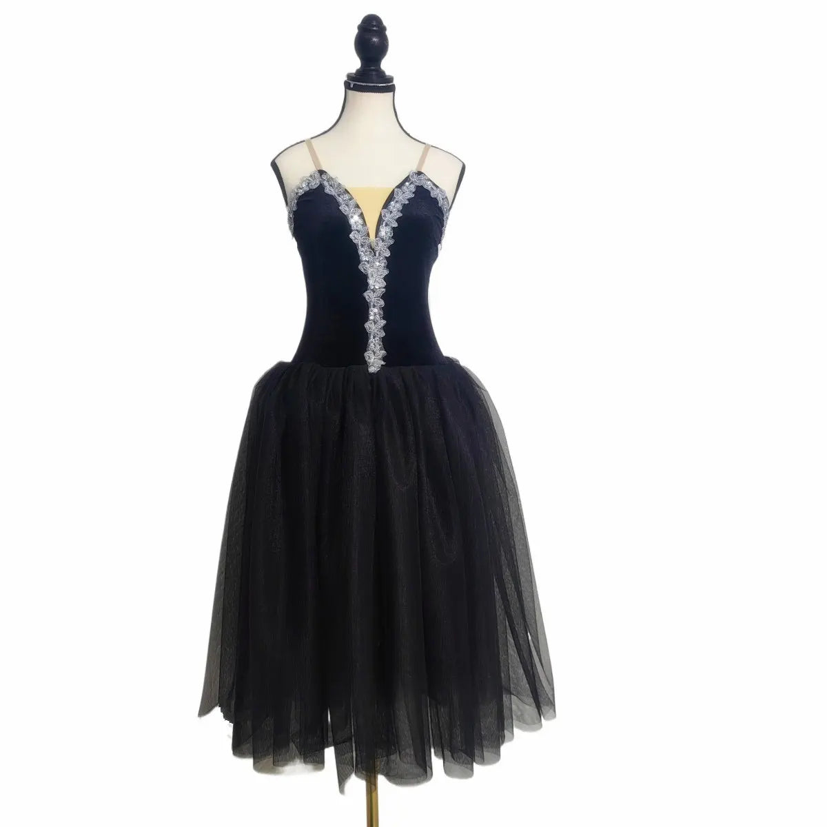 Blue Ballet Tutu Skirts Performance Costumes Princess Dance Practice Long Romantic Dress