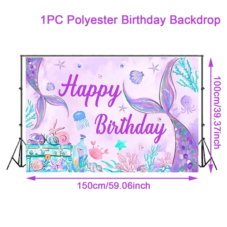 Little Mermaid Party Decor 1st One Birthday Party Kids Girl Mermaid Party Gifts Mermaid Brithday Party Supplies Baby Shower