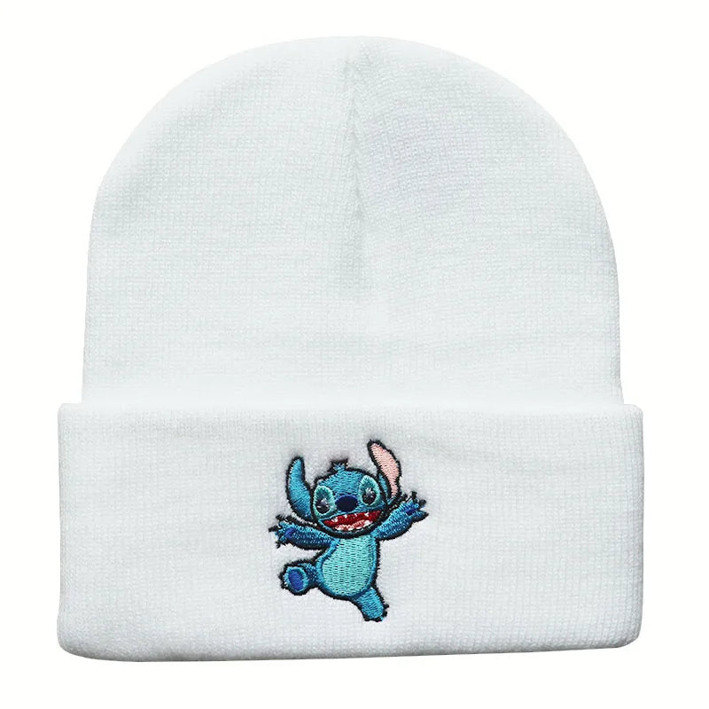 Winter Child Anime Beanies Hats Girls Boys Students Cute Cartoon Loli Stitch Knitted Keep Warm Windproof Skullies Caps Gifts
