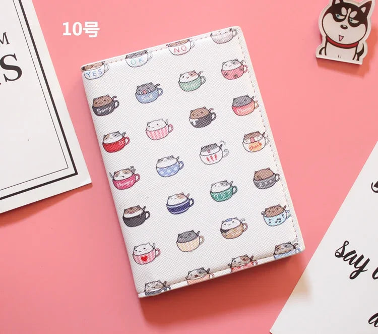 Fashion Men Women Travel Leather Passport Holder Card Case Protector Cover Floral Wallet Bags Flower Passport Cover for girls