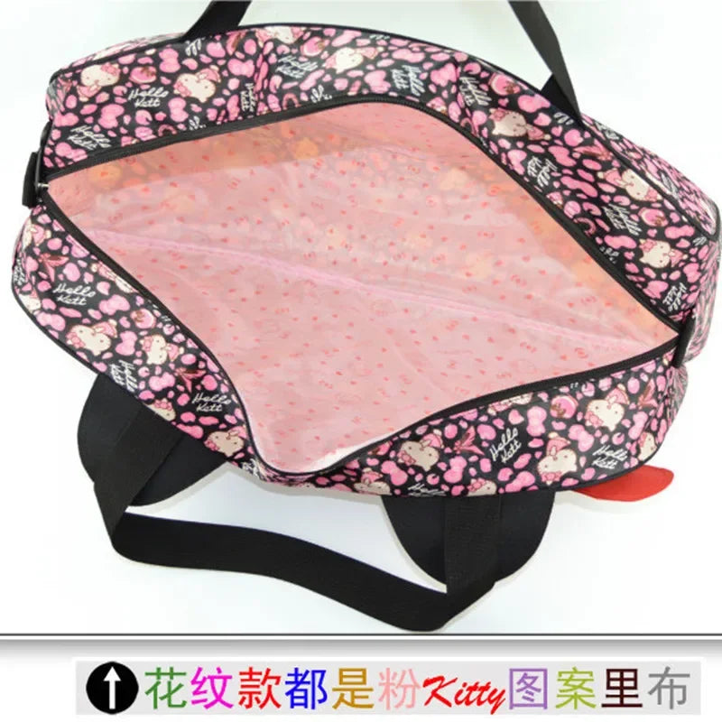 Sanrio Oxford cloth messenger bag hello kitty cartoon travel luggage storage bag girl shoulder bag gym handbag