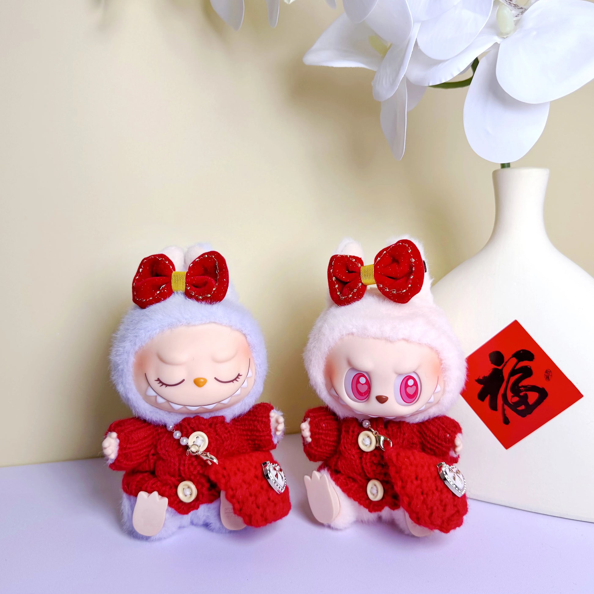 17cm labubu clothes outfit Plush doll clothes Macaron Cute Clothing DIY Kid Gift  Dog Clothes Hair accessories v1 v2 clothes