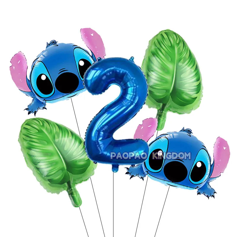 Lilo Stitch 32inch Number Foil Balloons Stitch Birthday Party Supplies Children Balloons Baby Shower Decoration Supplies