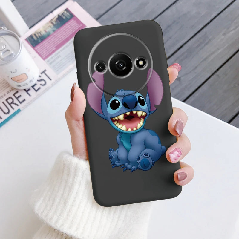 For Redmi A3 Phone Case Soft Silicone Shockproof Super cute Stitch Love?Cover For Xiaomi Redmi A3 Shell RedmiA3 A 3 Bumper Shell