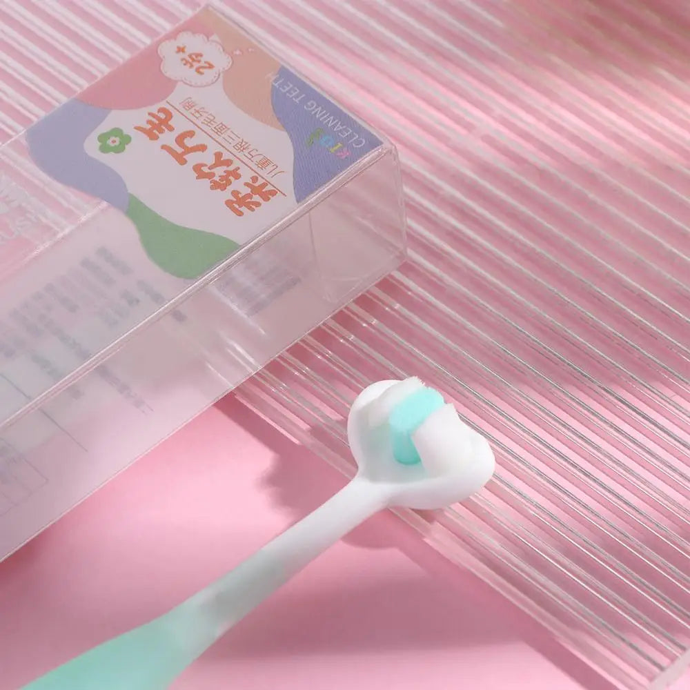 Candy Color Three Sided Toothbrush Teeth Clean 360 Degree 3D Tooth Brush Deep Cleaning Soft Bristle Oral Care Brush Boy Girl