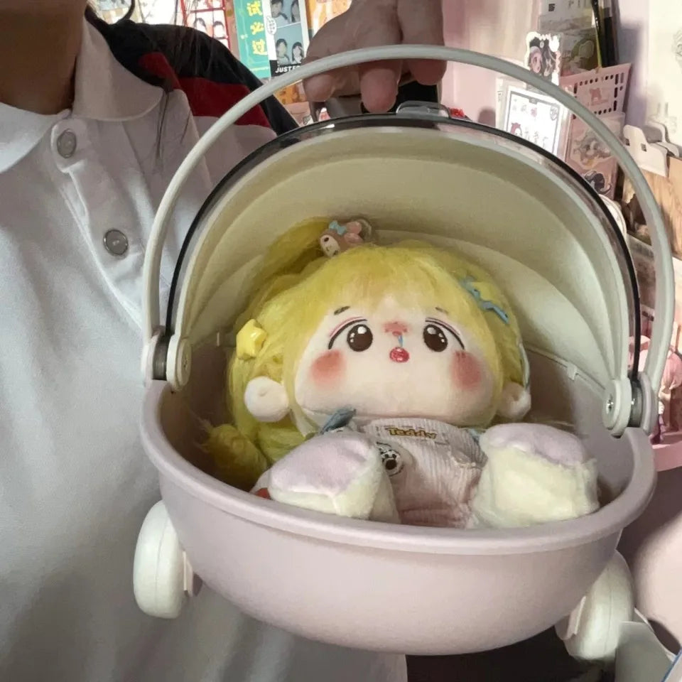 Labubu Baby Stroller Mokoko Storage Box Doll Decor Labubu Space Module Doll Sleep Cradle Cart Dolls Bed Furniture Accessories