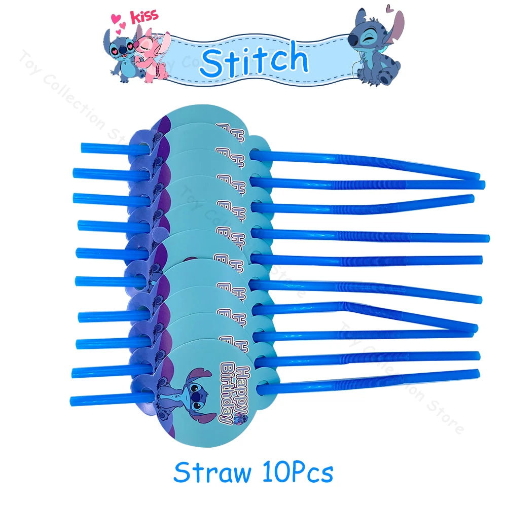 Lilo and Stitch Cartoon Children's Birthday Party Decoration Paper Plate Latex Foil Ballon Tablecloth Baby Shower Party Supplies