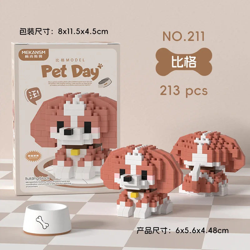 Cat Animal Brick Toy for Children Girls 8 To 10 Years Old Birthday Gifts Construction Block Set Mini Building Blocks Educational