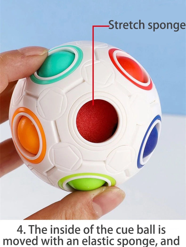 Kids Antistress Cube Rainbow Ball Puzzles Football Magic Cube Educational Learning Toys for Children Adult Stress Reliever Toys