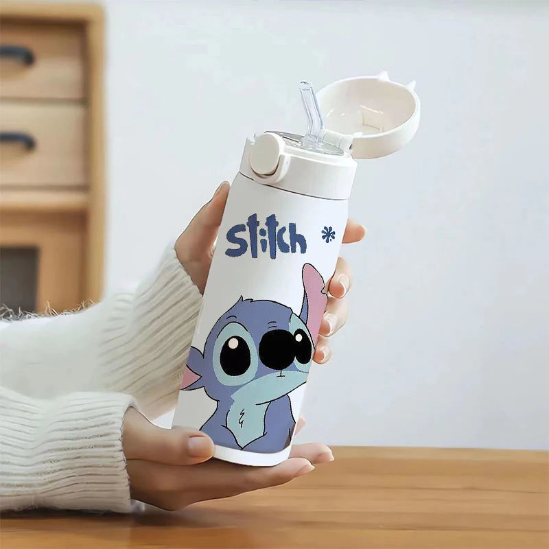 450ml Stitch Thermal Cup Portable Large Capacity Outdoor Sports Water Bottle Drinking Vacuum Cup 304 Stainless Water Bottle