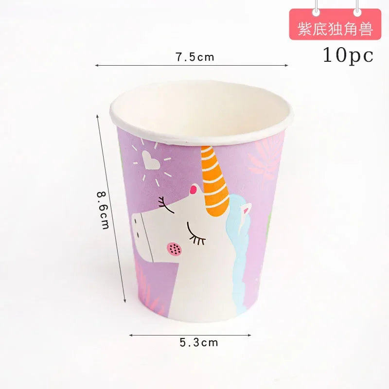 Unicorn Disposable Tableware Unicorn Party Supplies Paper Plates Napkins Happy Unicorn Birthday Party Decor Rainbow Horse Girl