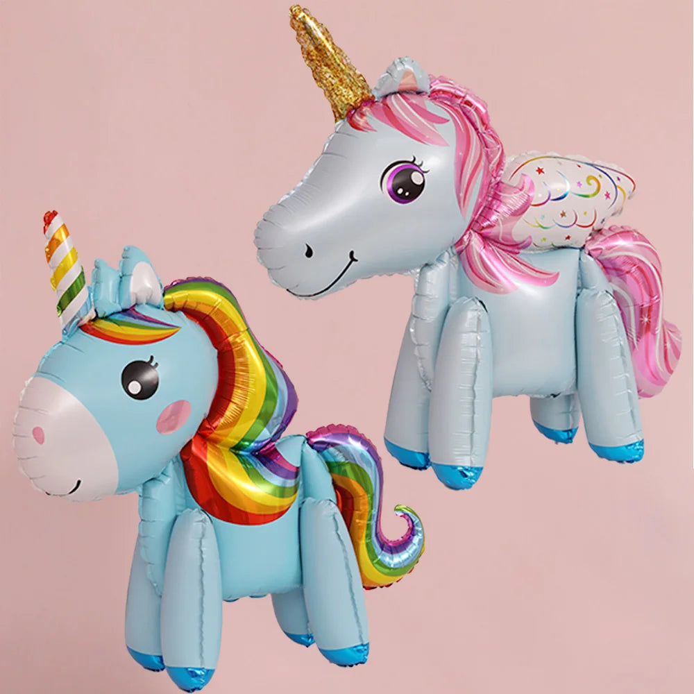 Baby Shower 3D Giant Unicorn Balloon Inflatable Rainbow Horse Balloons Kid Toy Unicorn Birthday Party Decoration Ballon Supplies