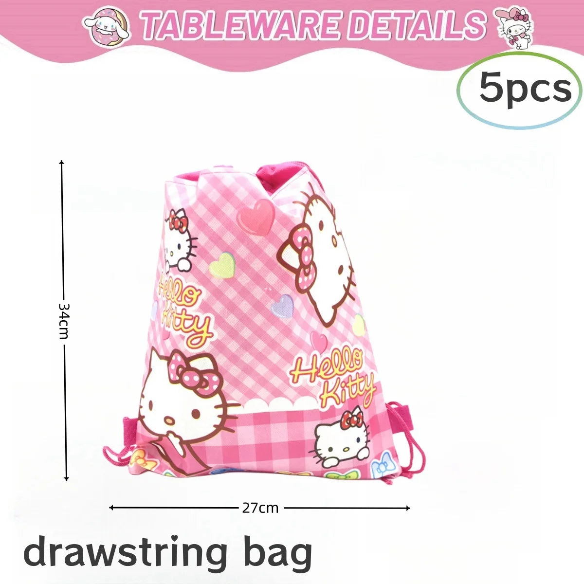 Hello Kitty Birthday Party Decorations Kawaii Cat Tableware Plate Tablecloth Baby Shower DIY stickers Girls Gifts Party Supplies