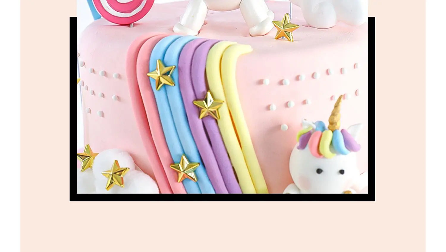Unicorn Theme Cake Topper Happy Birthday Rainbow Stars Girl Birthday Baby Shower Party  Cake Decoration for Girl's 16th Birthday