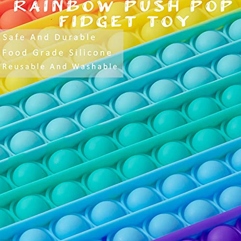 Big Size 30cm Rainbow Fidget Toys Push Bubble Anti Stress Toy Autism Needs Squishy Stress Reliever Toys For Kids Aнтистресс